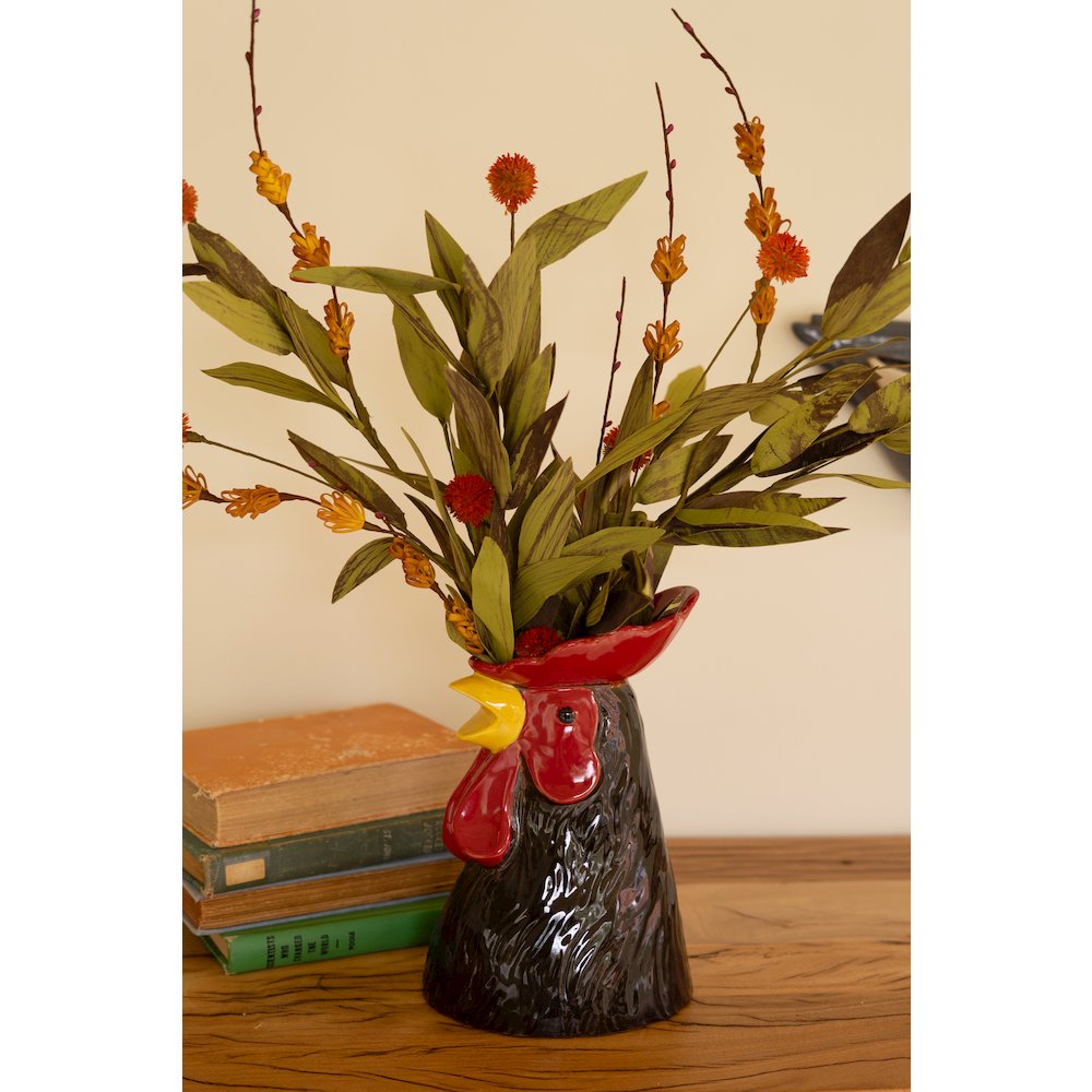 Ceramic Rooster Head Vase. Picture 1