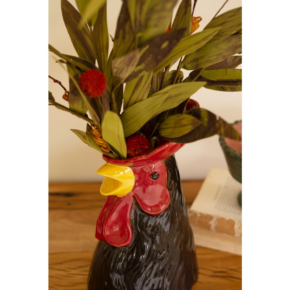 Ceramic Rooster Head Vase. Picture 2