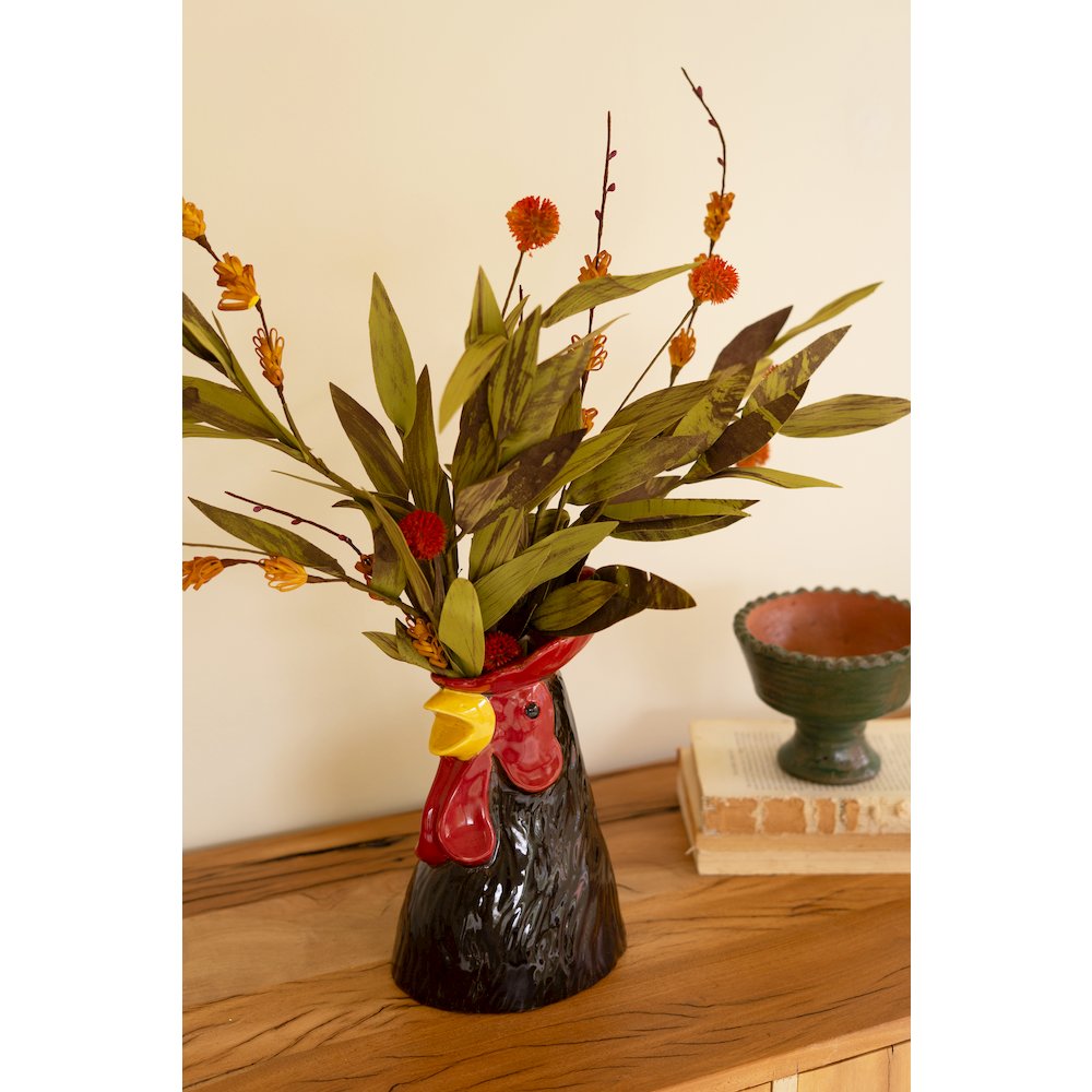 Ceramic Rooster Head Vase. Picture 3