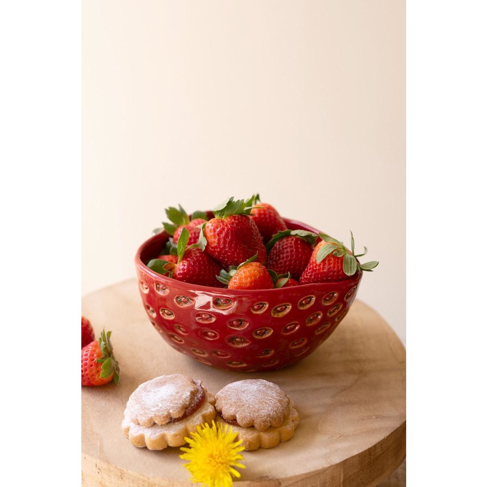 Ceramic Strawberry Bowl. Picture 1