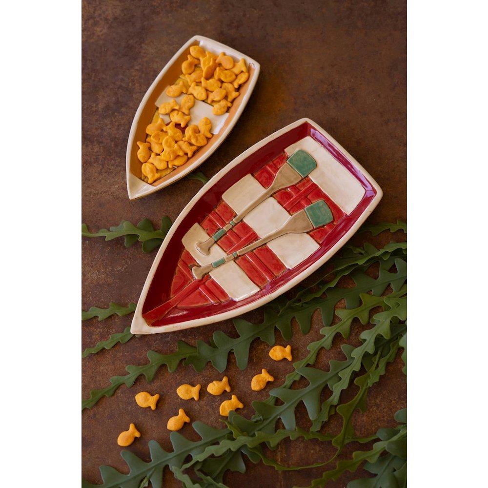 Set Of Two Ceramic Boat Platters. Picture 1