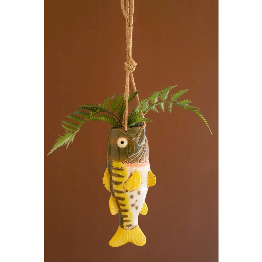 Hanging Largemouth Bass Planter. Picture 1