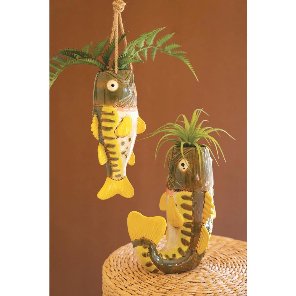 Hanging Largemouth Bass Planter. Picture 2