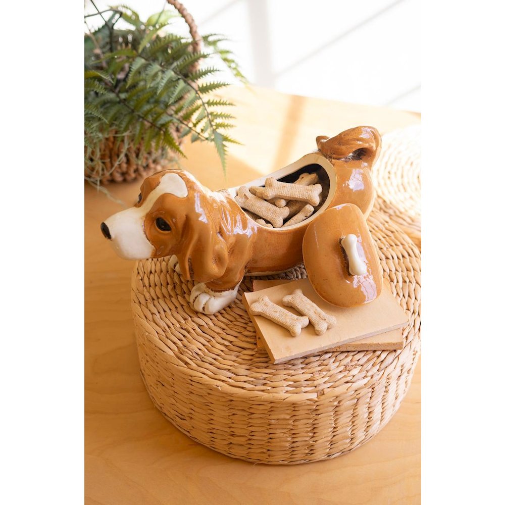 Ceramic Basset Hound Canister. Picture 2