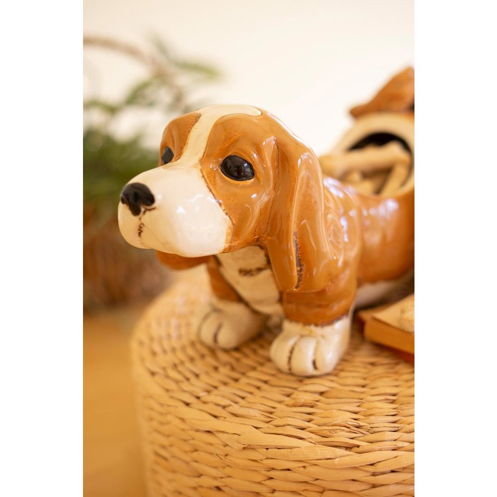 Ceramic Basset Hound Canister. Picture 3
