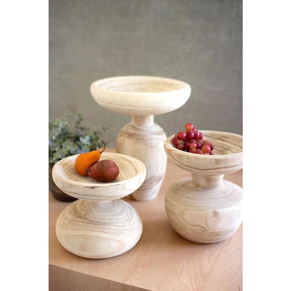 Set Of Three Turned Wooden Pedestals. Picture 3