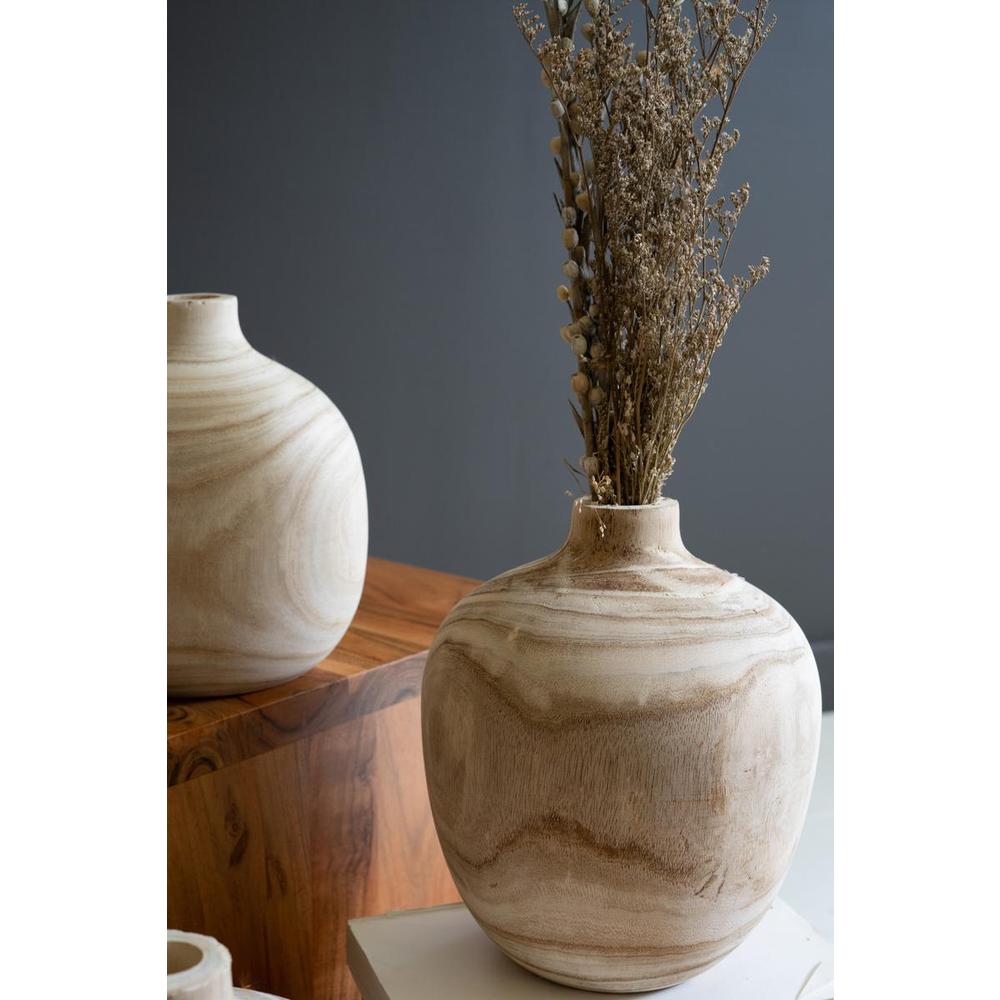 Set Of Five Carved Wooden Bulb Vases - One Each Design. Picture 4