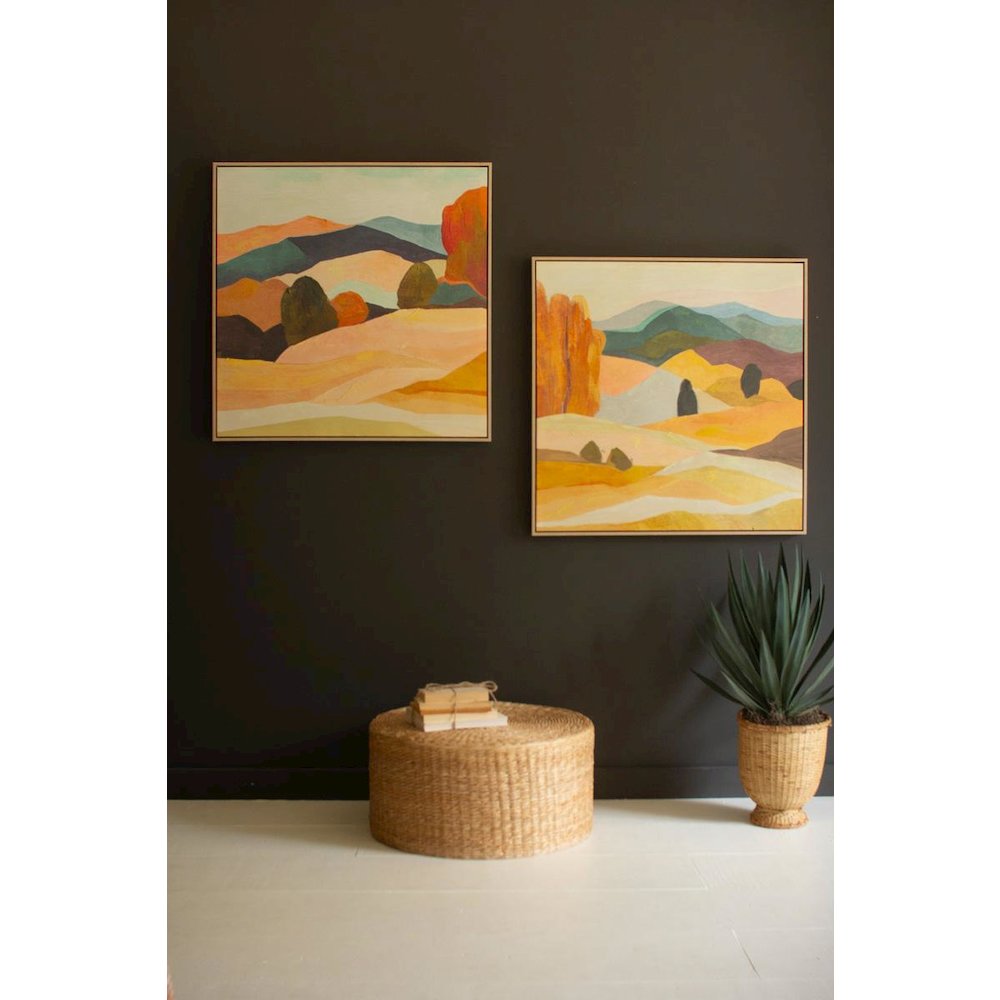Set Of Two Framed Painting Landscape. Picture 1