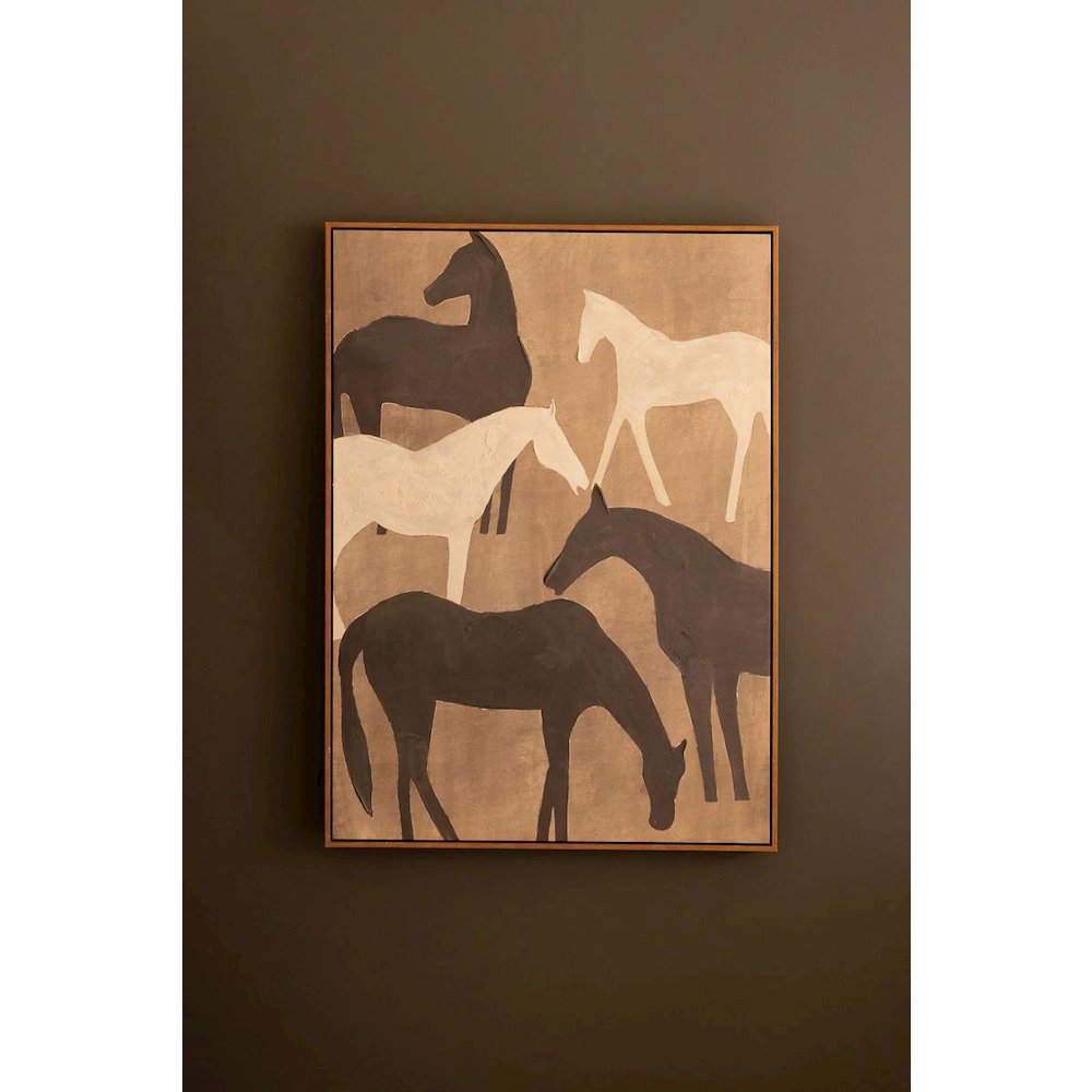 Framed Painting Five Horses. Picture 1