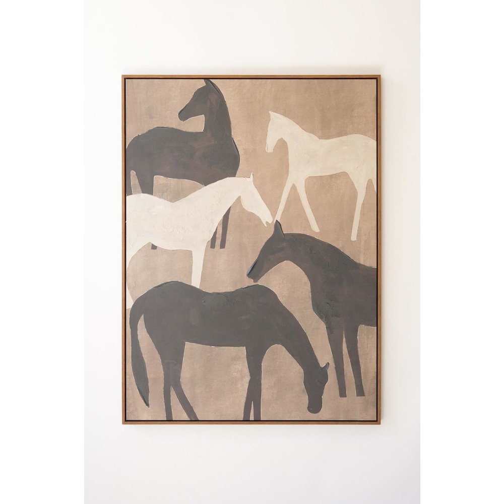 Framed Painting Five Horses. Picture 4