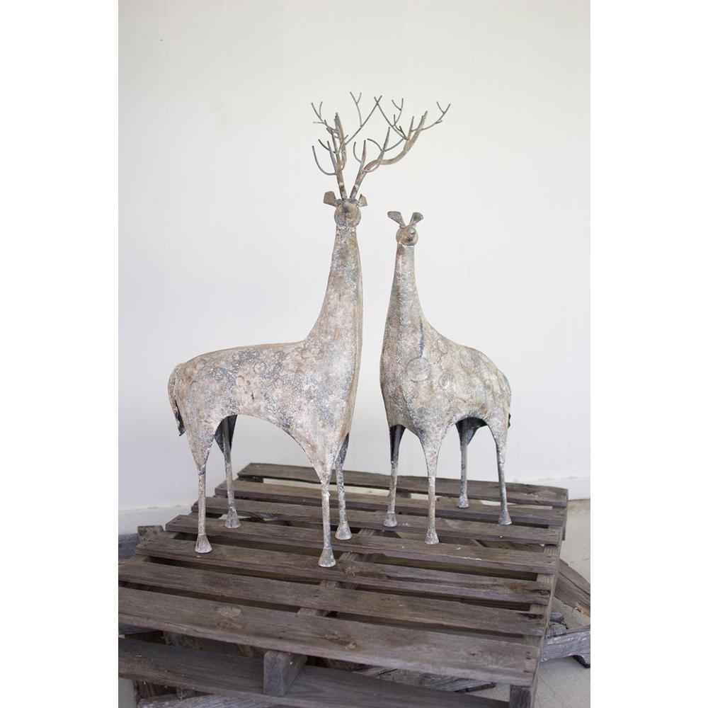 Set Of Two Metal Deer. Picture 2
