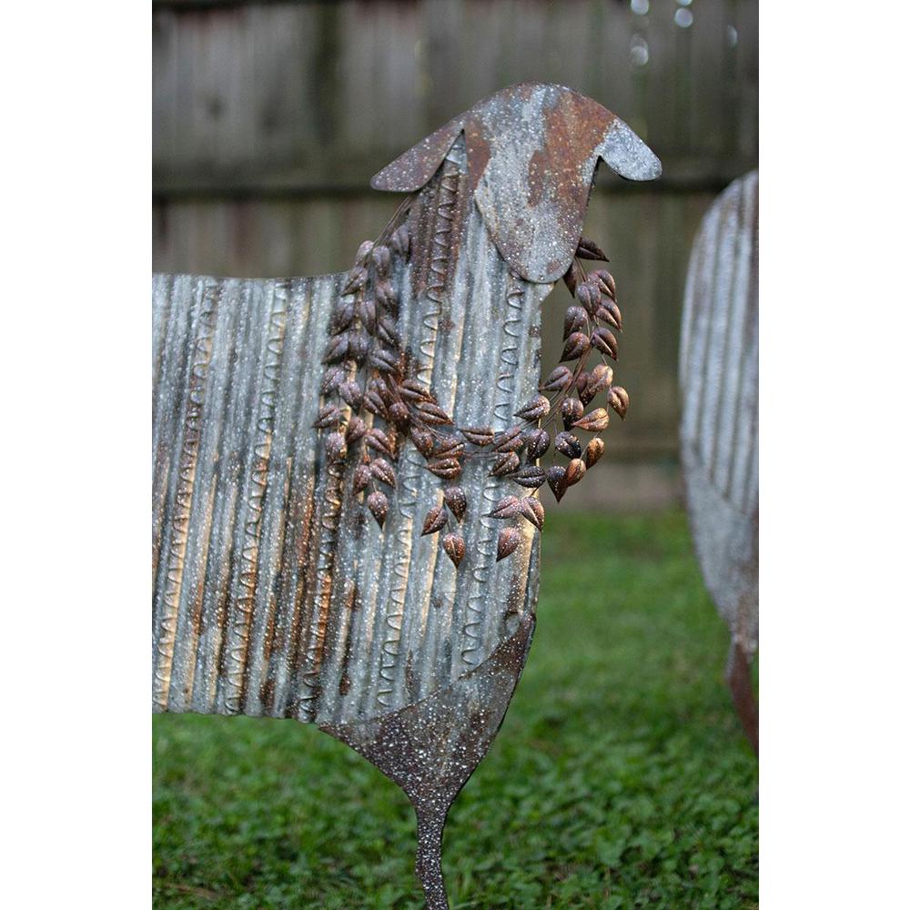 Set Of Three Corrugated Metal Christmas Sheep Yard Art. Picture 3