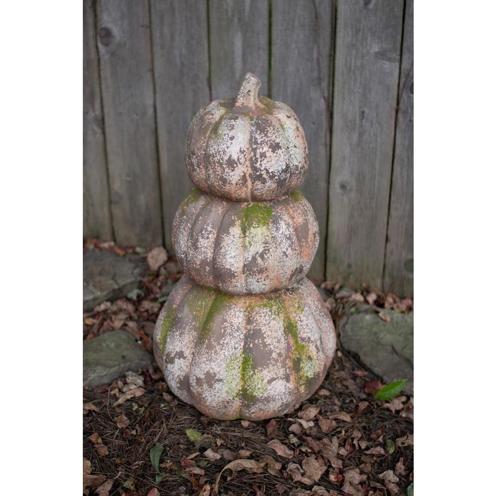 Three Stacked Faux Concrete Pumpkins. Picture 4