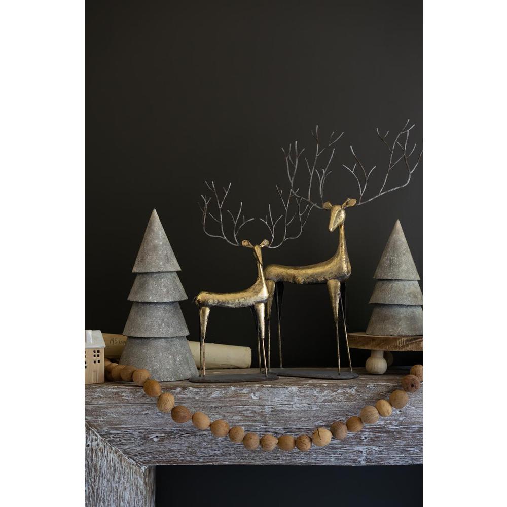 Set Of Two Antique Gold Metal Christmas Deer. Picture 4
