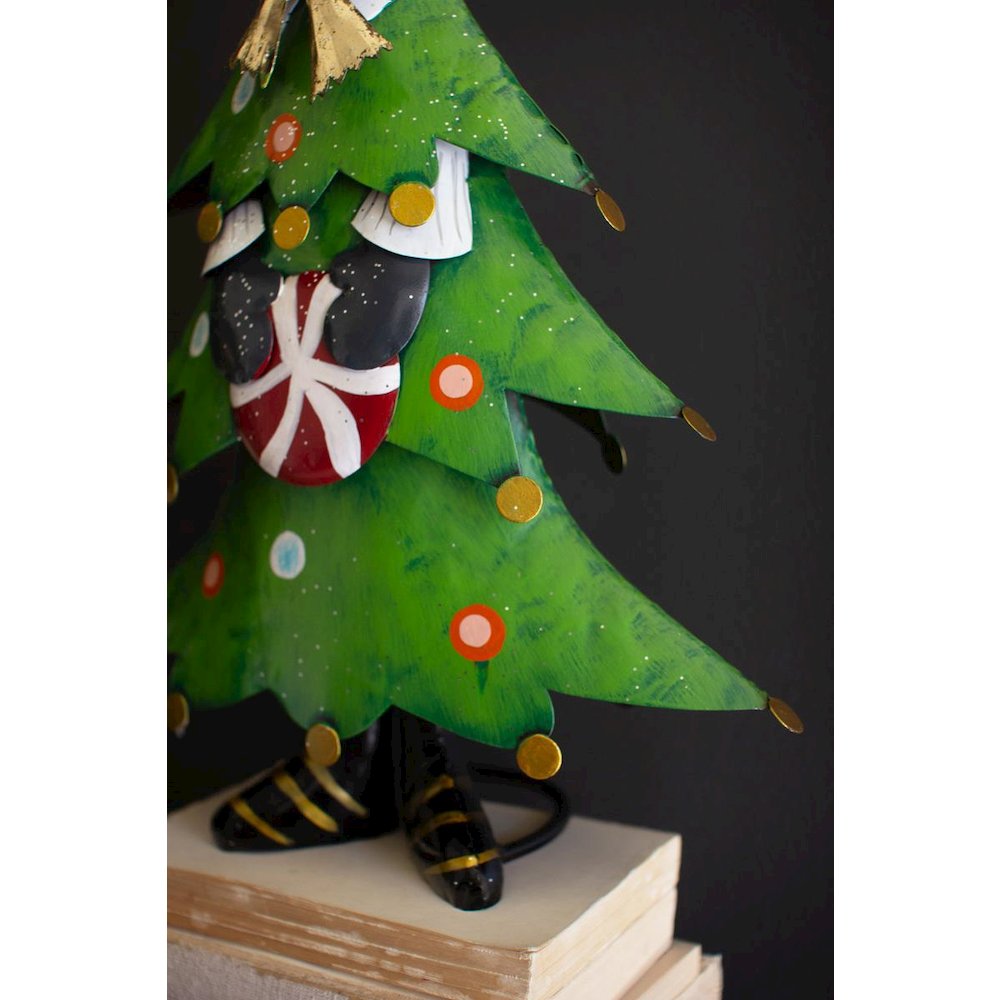 Set Of Two Painted Metal Cat Christmas Trees. Picture 4
