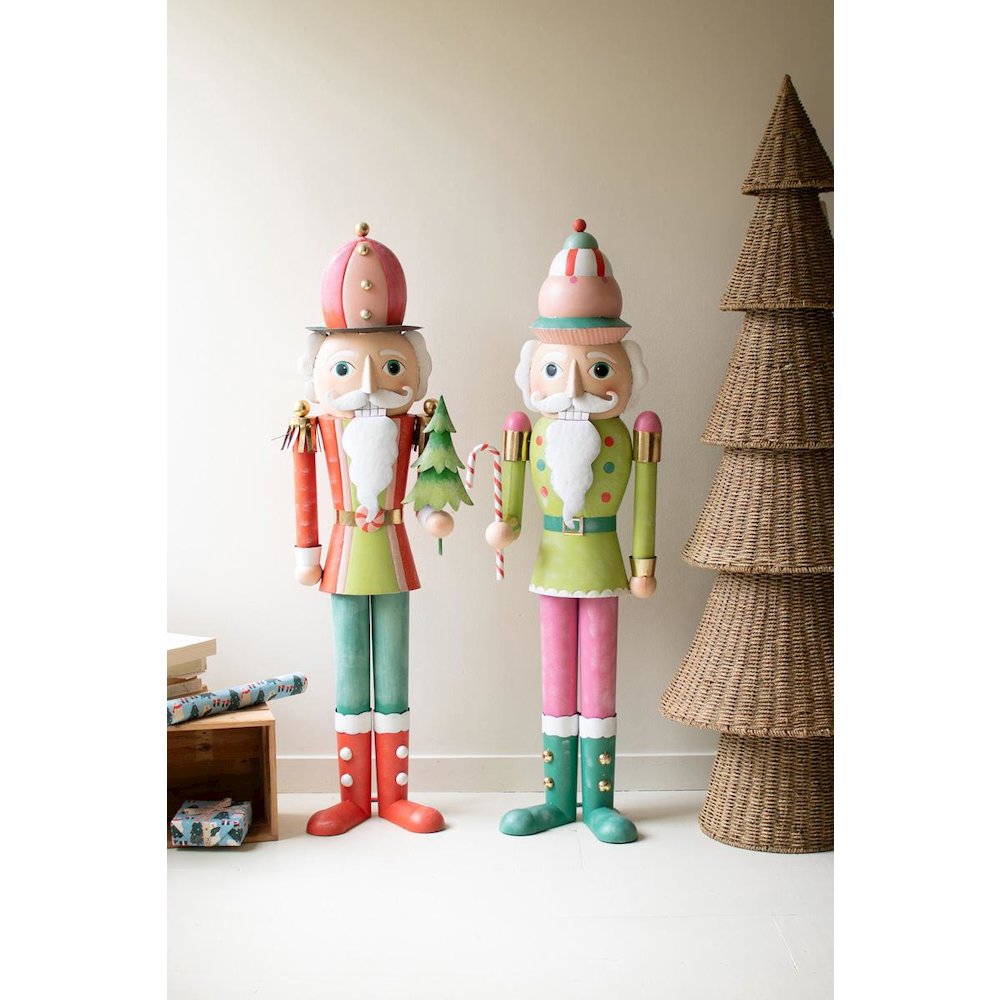 Set Of Two Life Size Painted Metal Nutcrackers. Picture 4