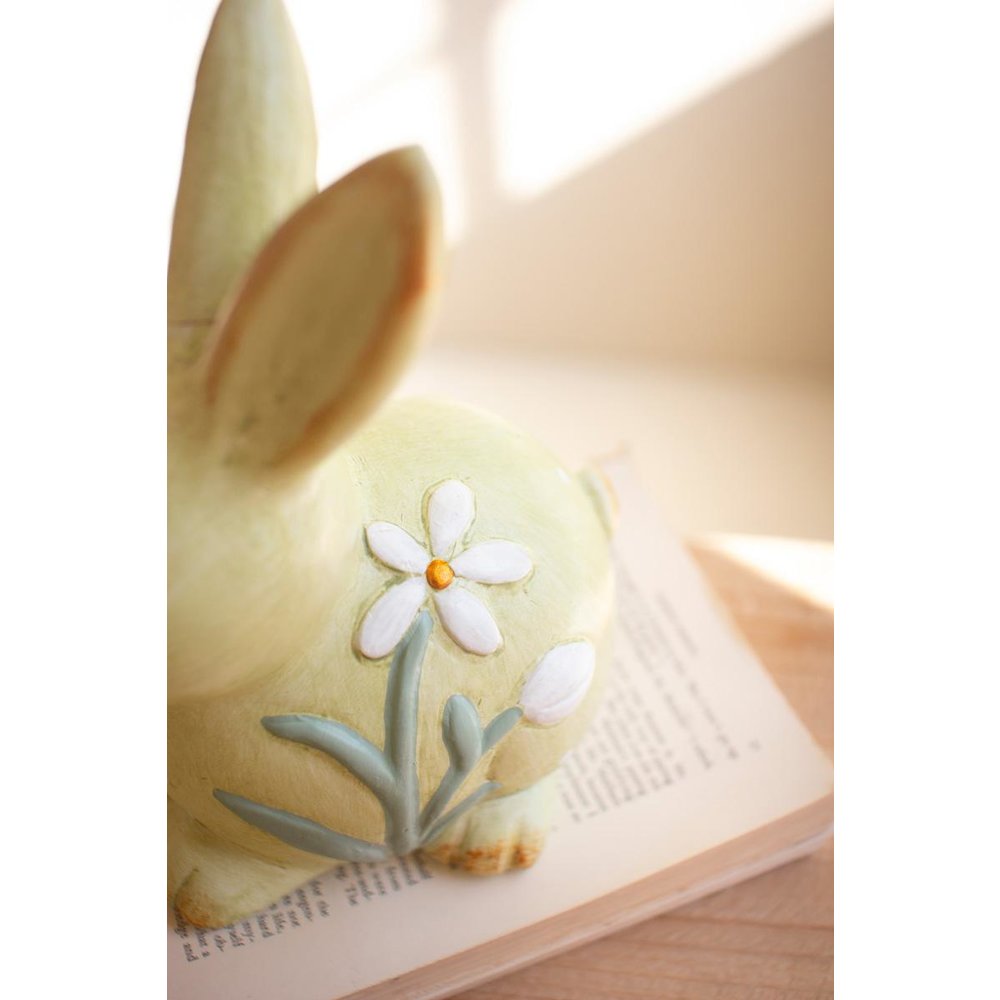Set Of Two Colorful Faux Concrete Bunnies. Picture 2