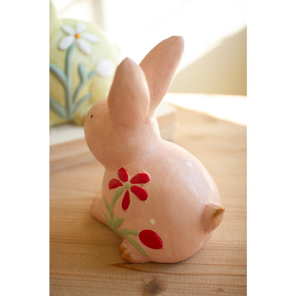 Set Of Two Colorful Faux Concrete Bunnies. Picture 3