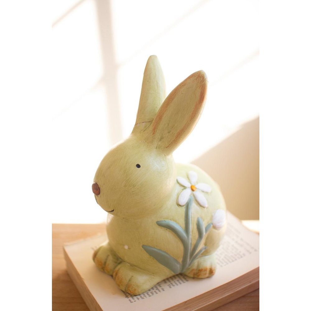 Set Of Two Colorful Faux Concrete Bunnies. Picture 4