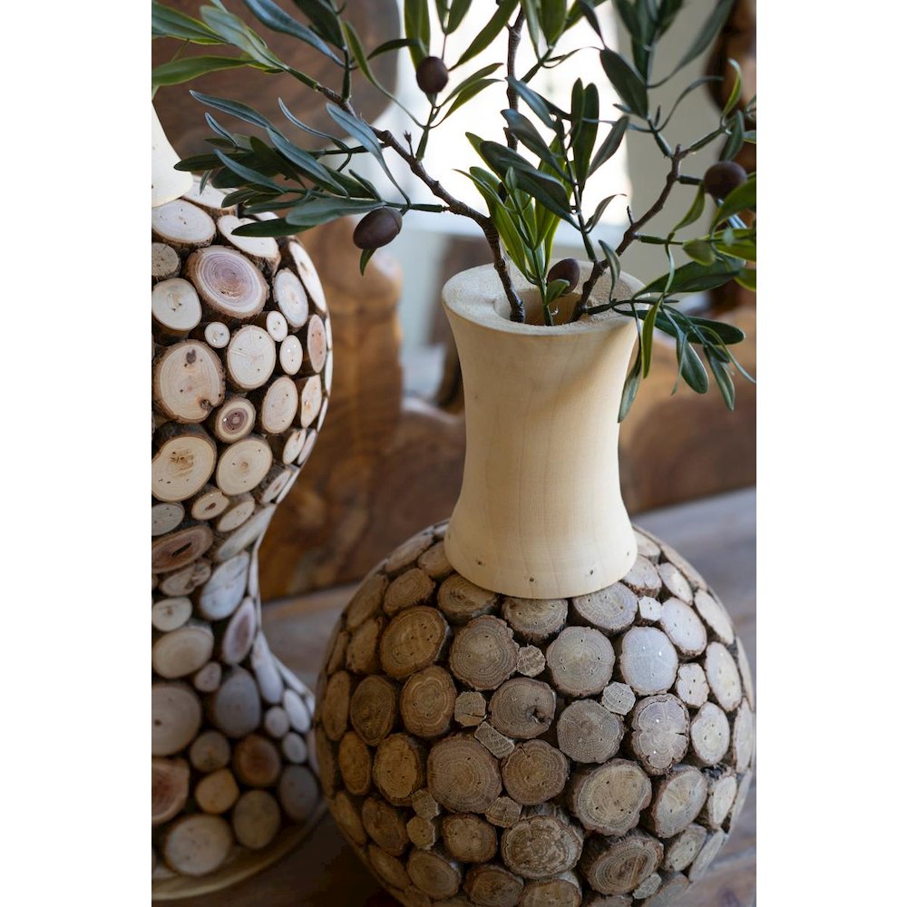Spliced Wood Bulb Vase - 14" Short. Picture 3
