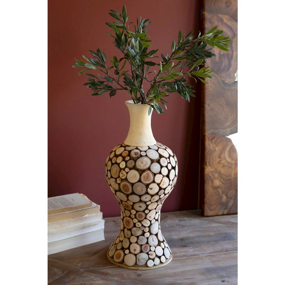 Spliced Wood Bulb Vase - 20" Tall. Picture 1
