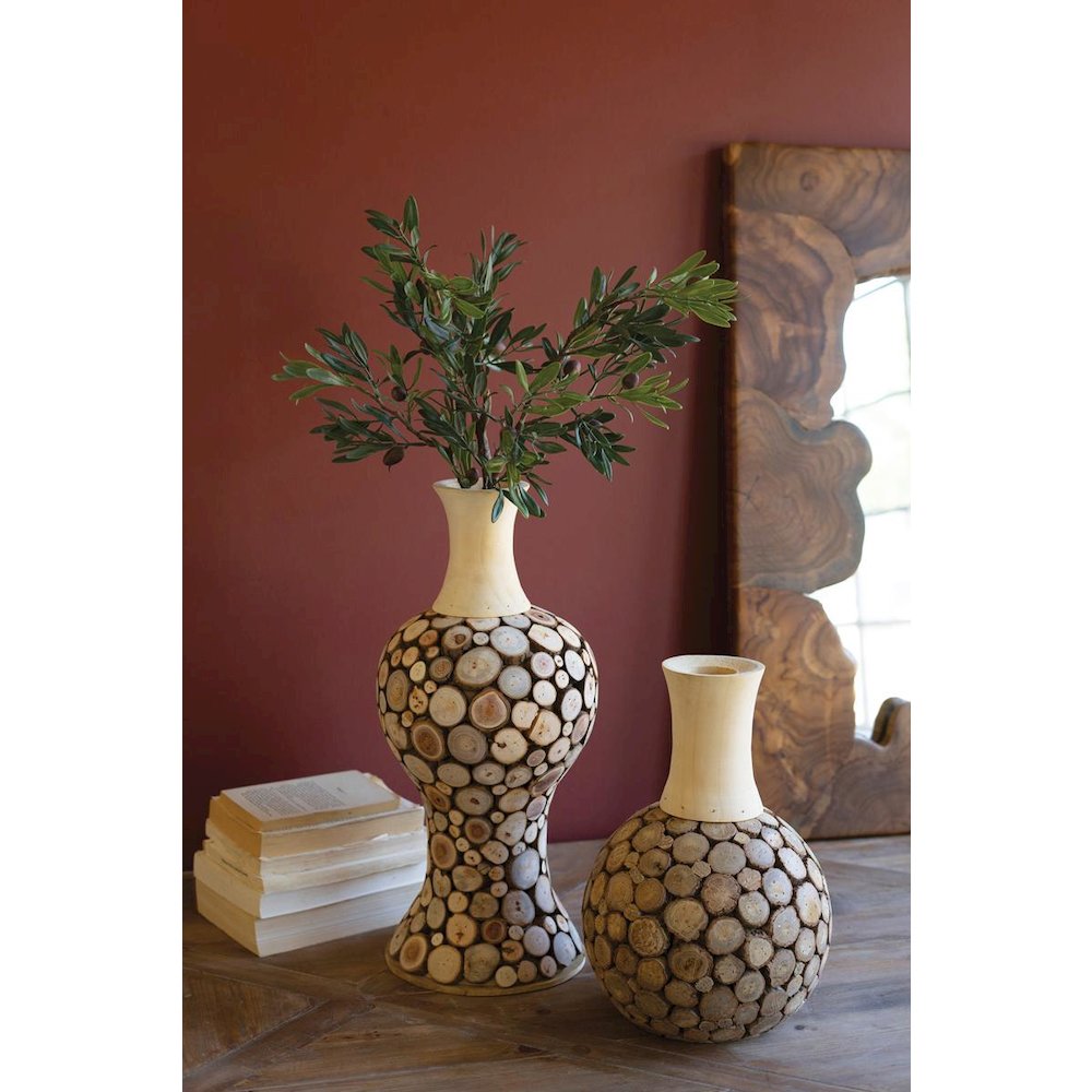 Spliced Wood Bulb Vase - 20" Tall. Picture 2