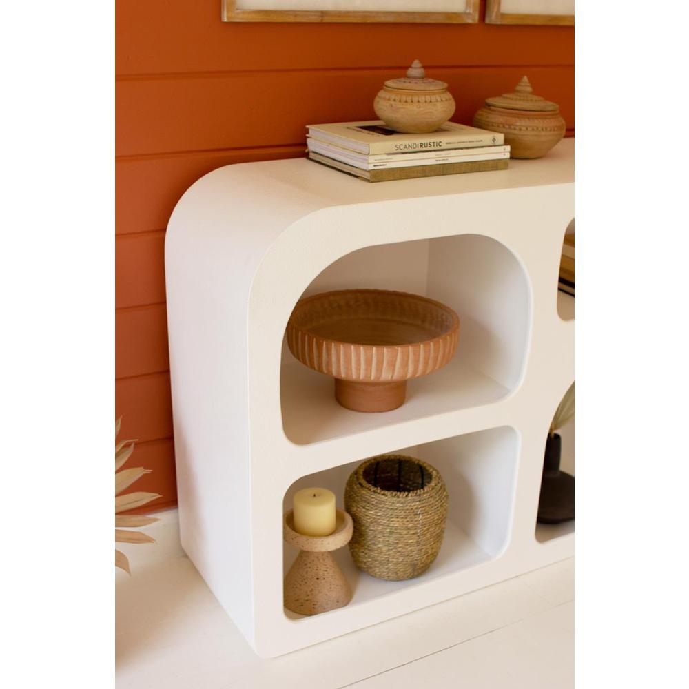 White Wood Cubbie Console Table. Picture 3