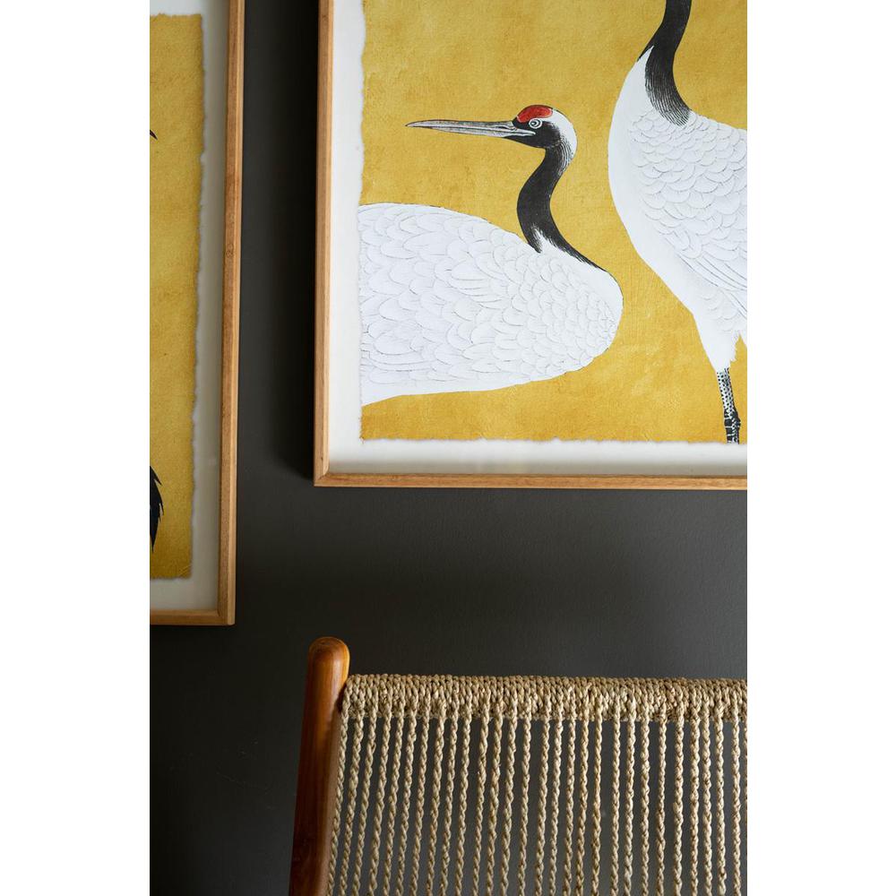 Set 2 Framed Prints Under Glass -Black White And Red Herons. Picture 5