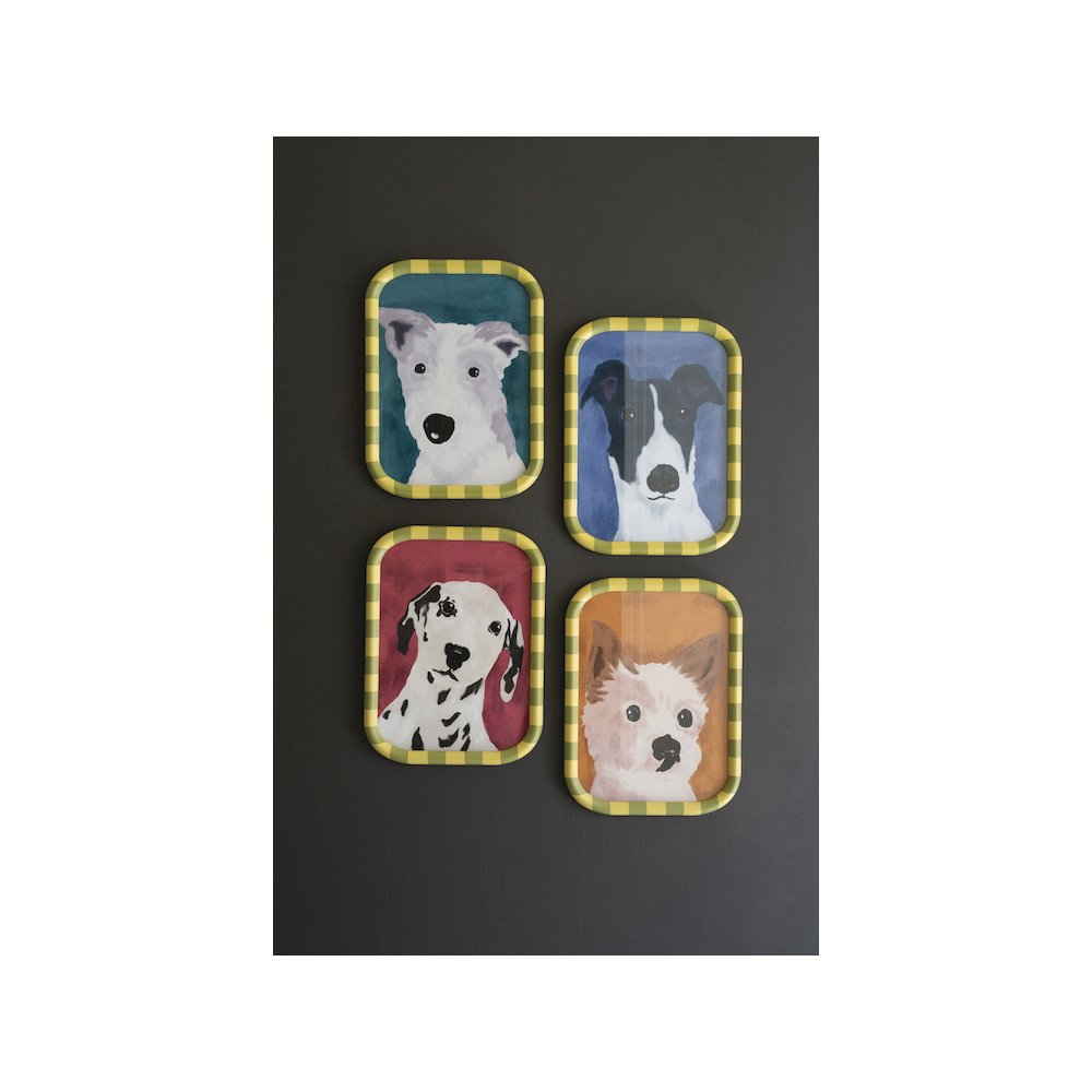 Set Of Four Framed Dog Prints Under Glass. Picture 1