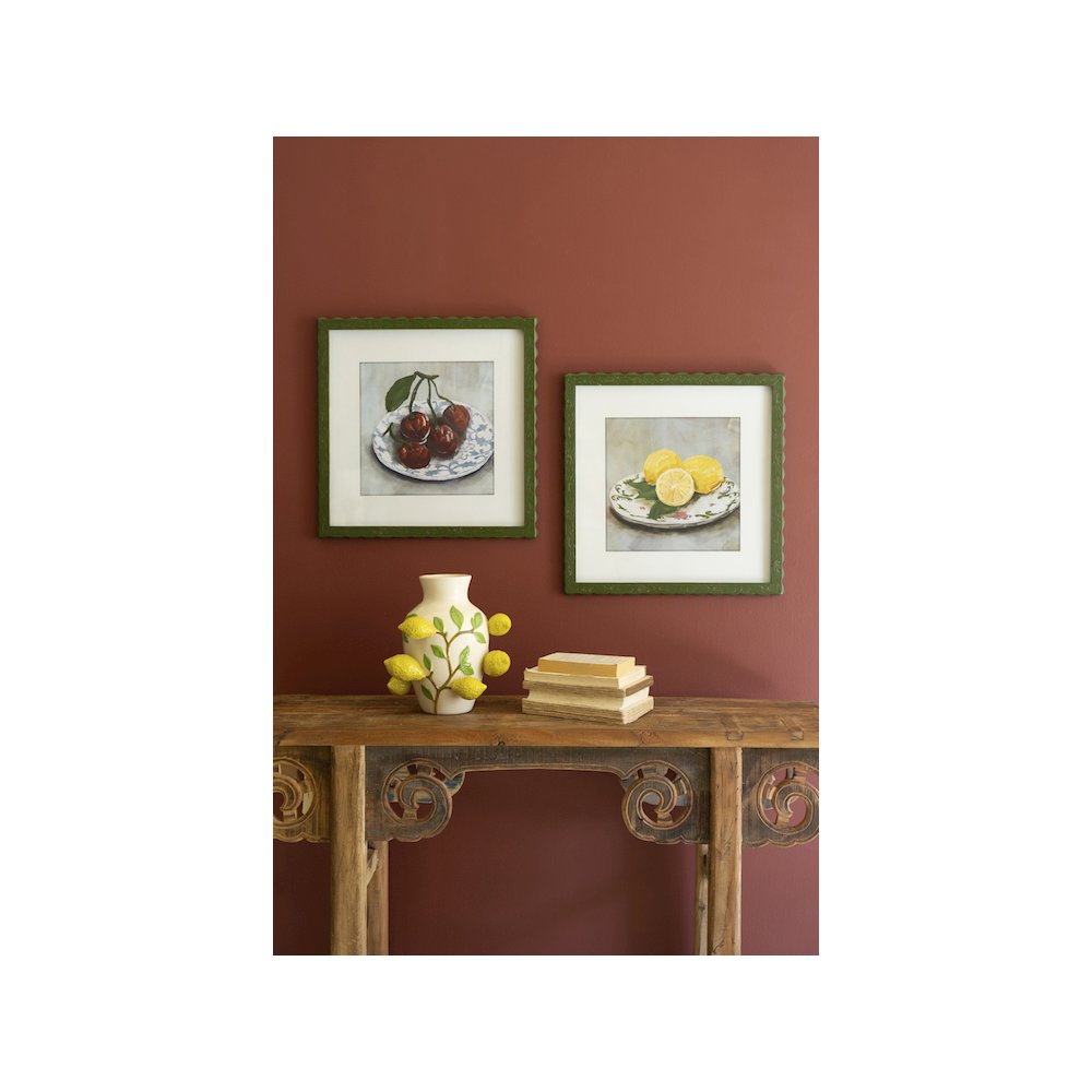 Set Of Two Framed Fruit Prints Under Glass. Picture 1