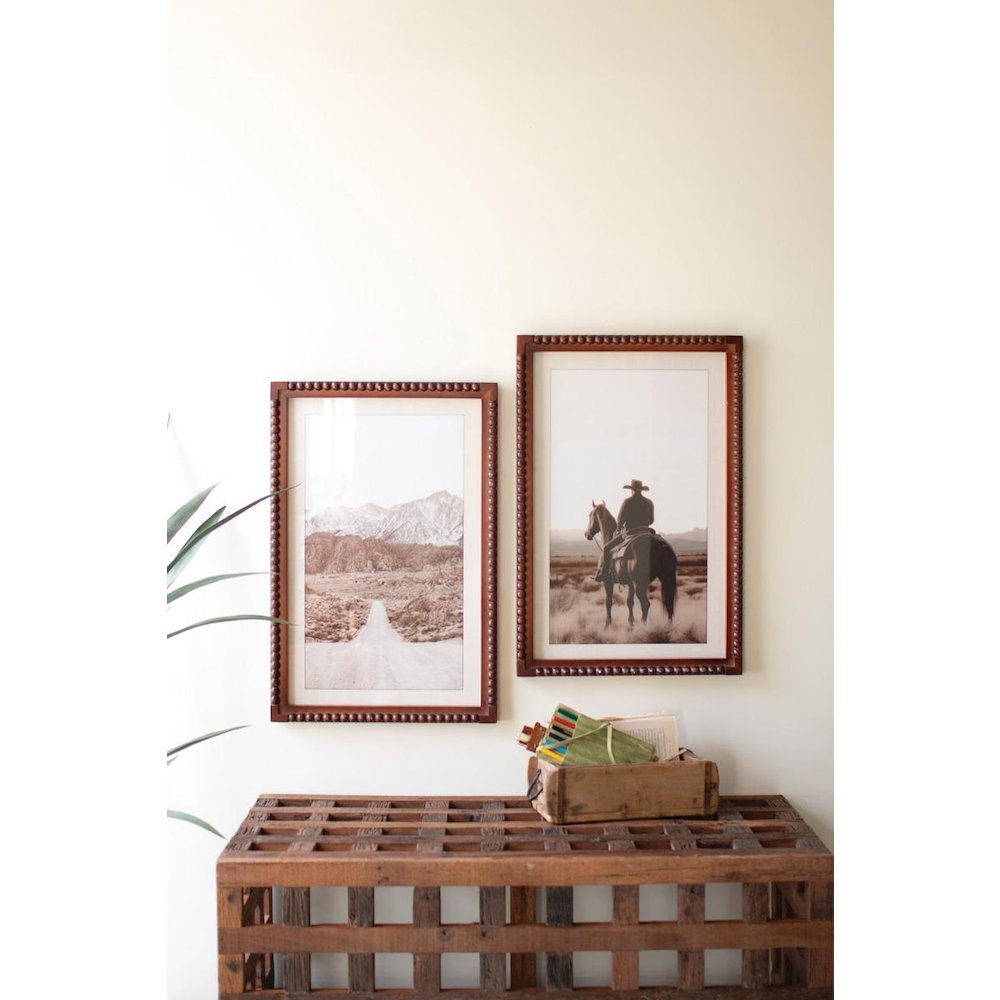 Set 2 Fset 2 Framed Cowboy & Desert Photography Prints Under Glass. Picture 2