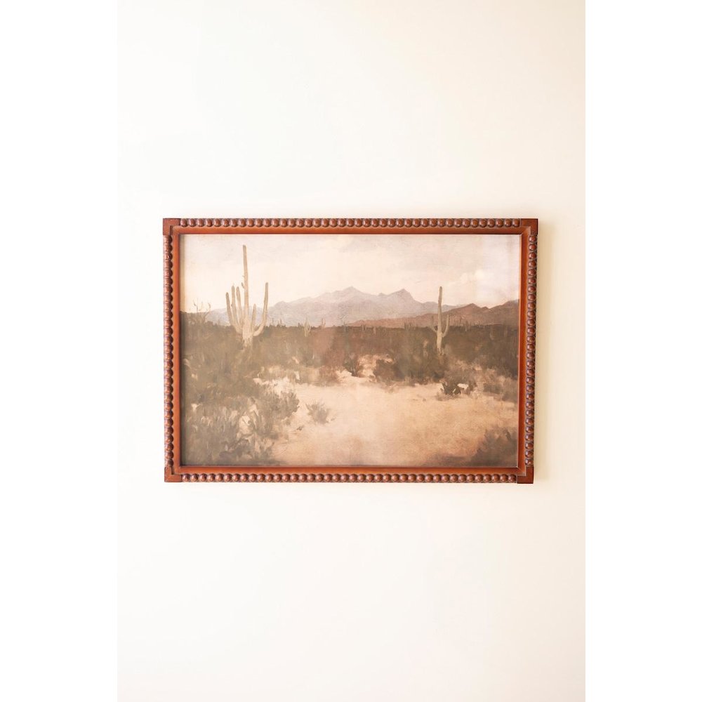Framed Desert Landscape Print Under Glass. Picture 1