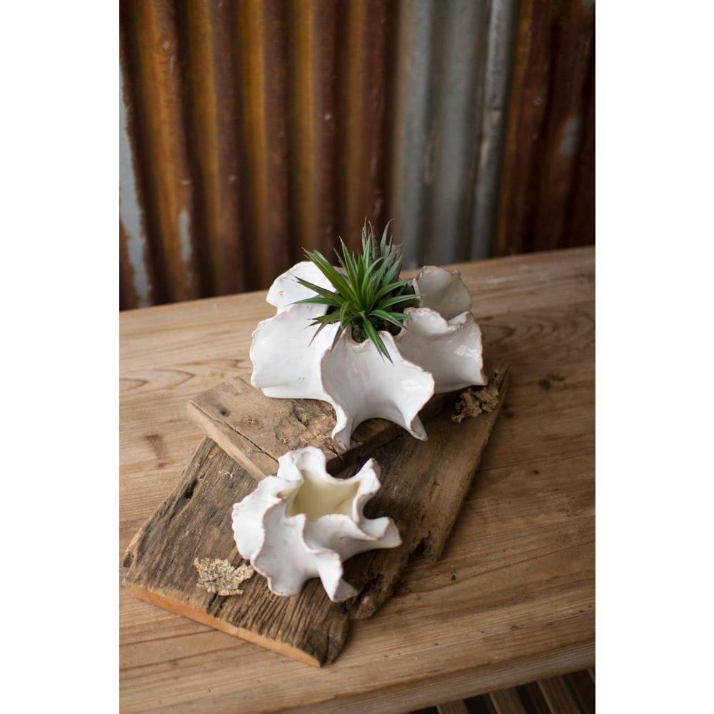 Set Of Two Organic Ceramic Planters. Picture 2