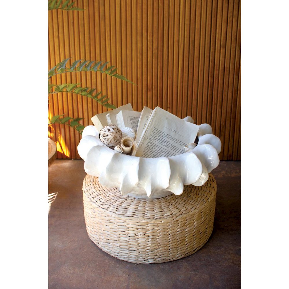 Organic White Ceramic Compote. Picture 1
