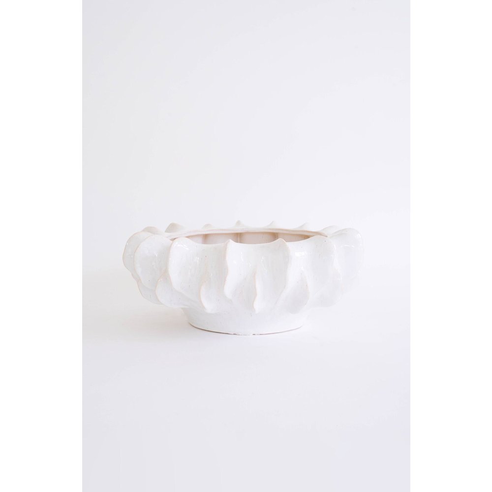 Organic White Ceramic Compote. Picture 5