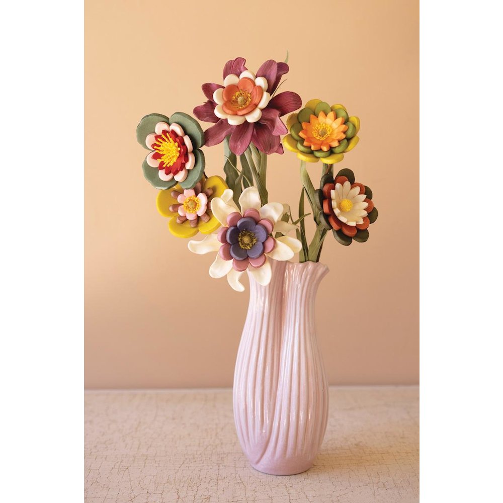 Set Of 6 Felt Flowers #9026. Picture 2