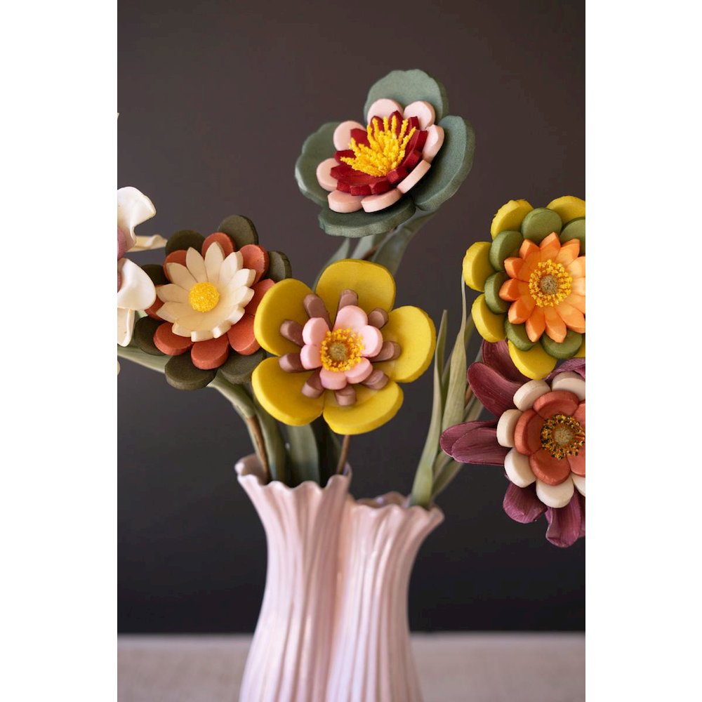 Set Of 6 Felt Flowers #9026. Picture 4