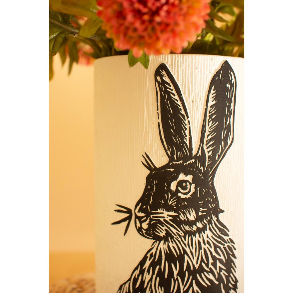 Set Of Two Cement Easter Rabbit Planters. Picture 2