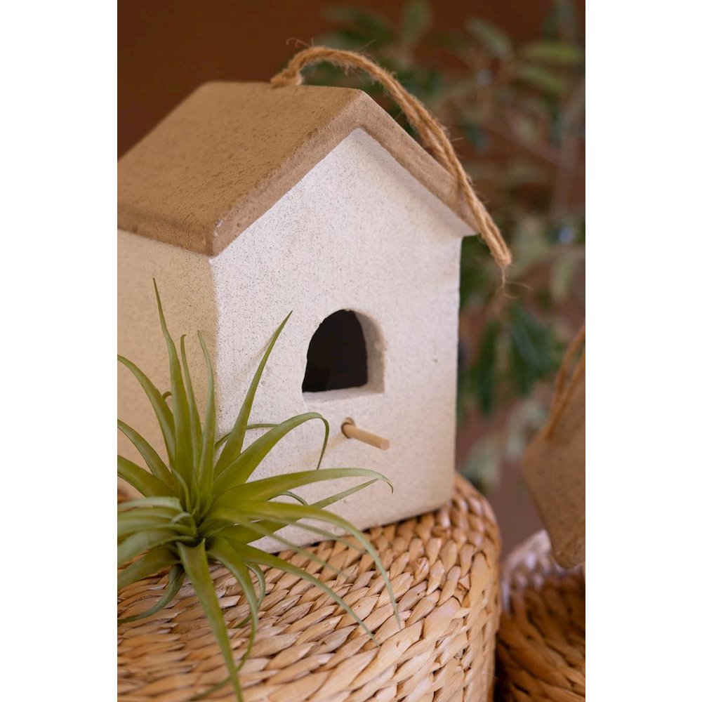 Set Of Two Cement Birdhouses. Picture 2