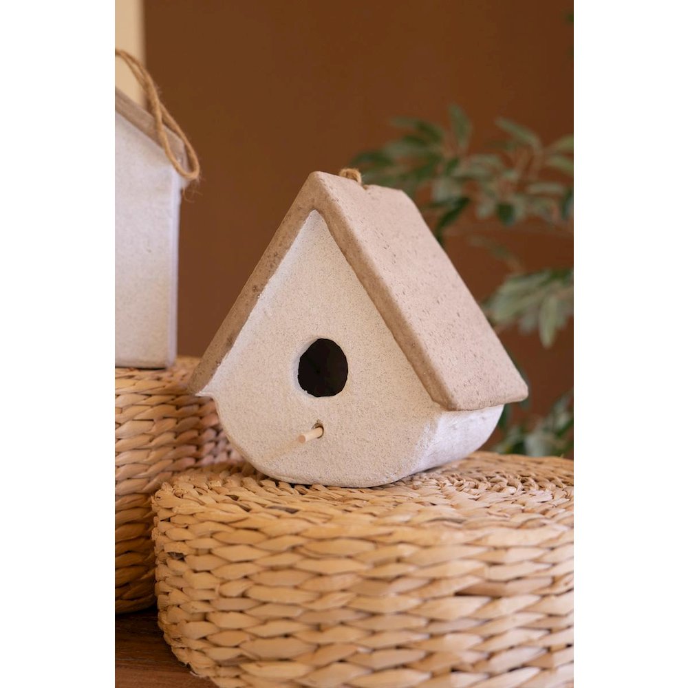 Set Of Two Cement Birdhouses. Picture 3
