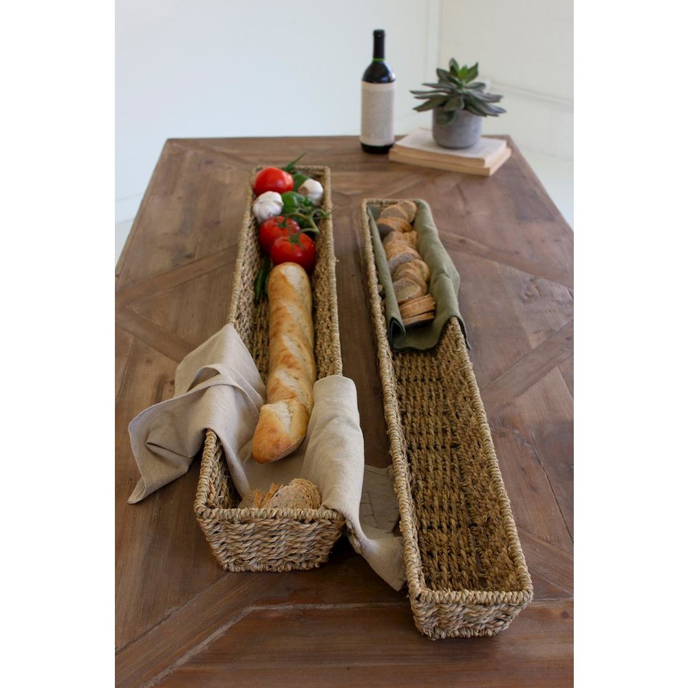 Set Of Two Woven Seagrass Bread Baskets. Picture 5