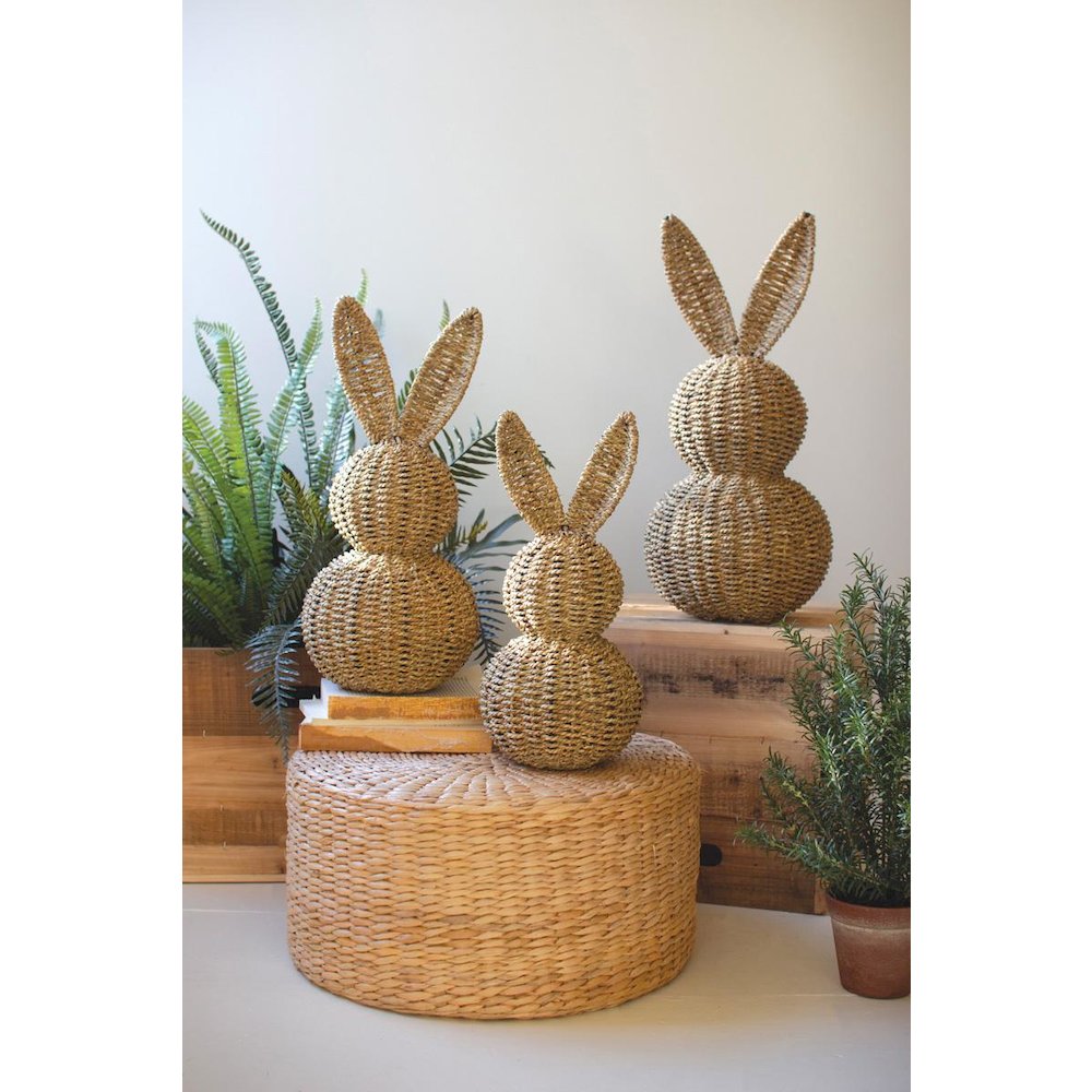 Set Of Three Woven Vine Easter Rabbits. Picture 1