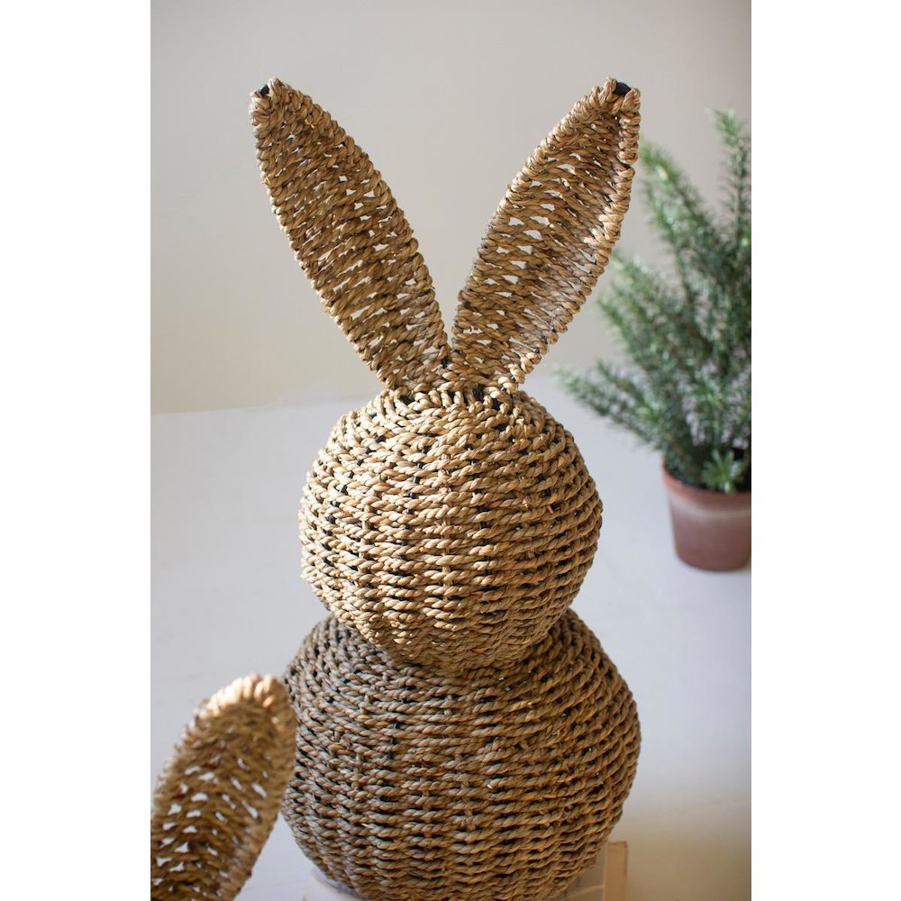 Set Of Three Woven Vine Easter Rabbits. Picture 2