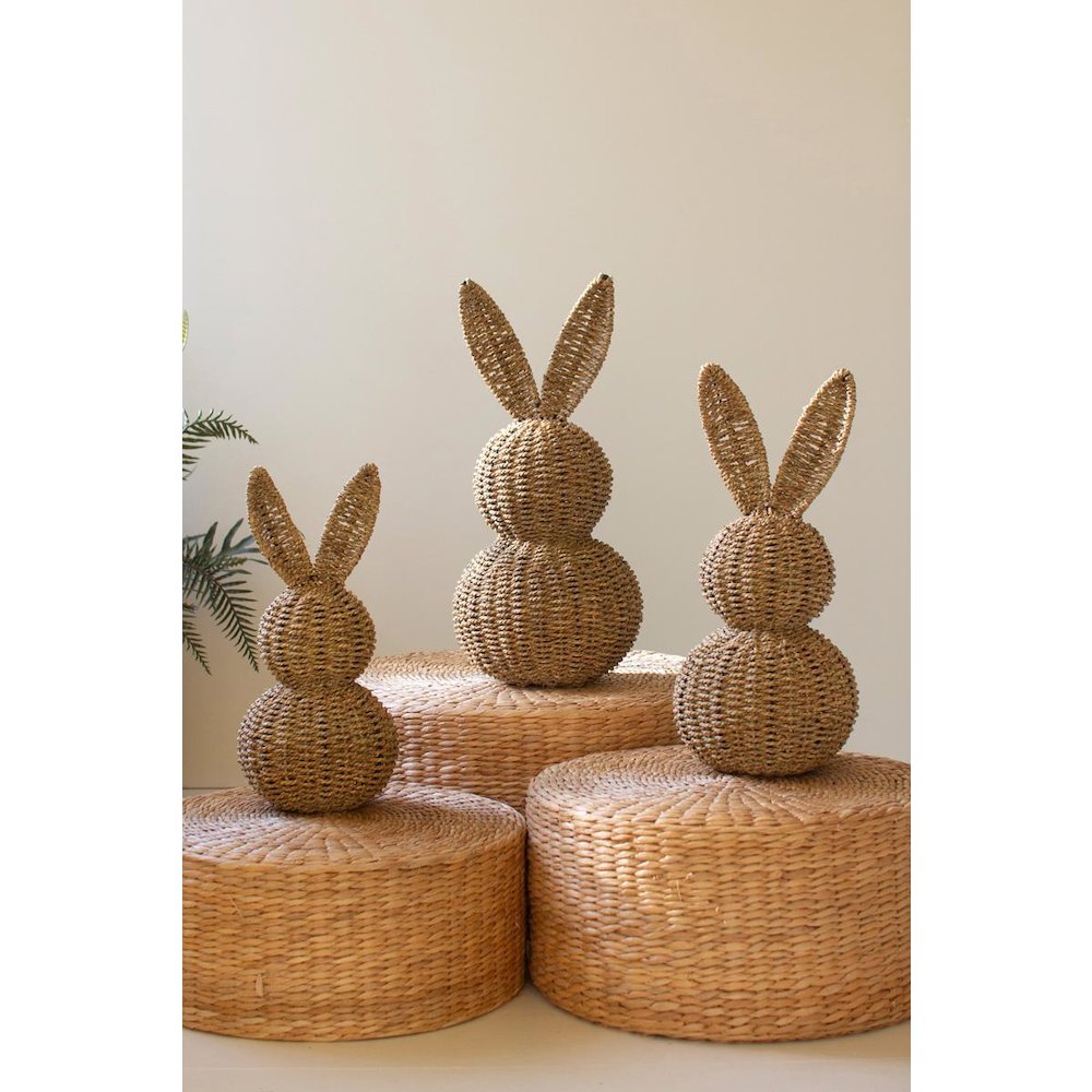 Set Of Three Woven Vine Easter Rabbits. Picture 4