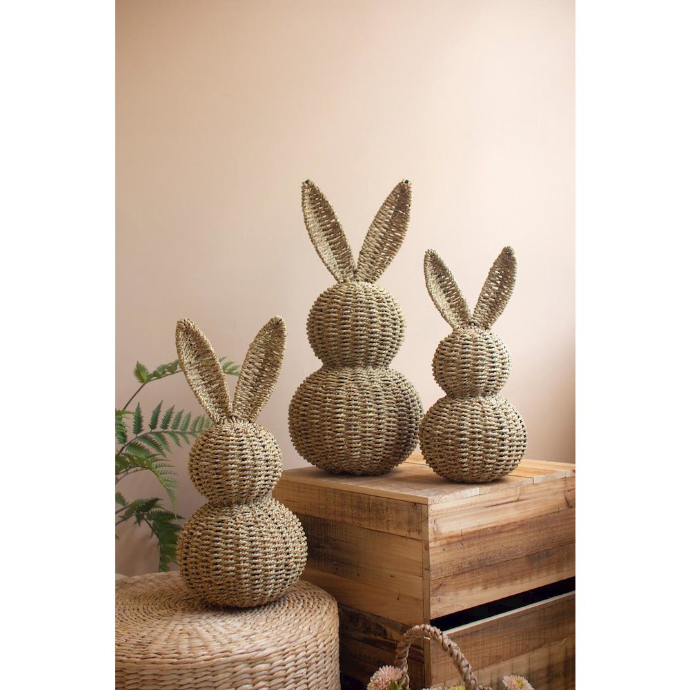 Set Of Three Woven Vine Easter Rabbits. Picture 5