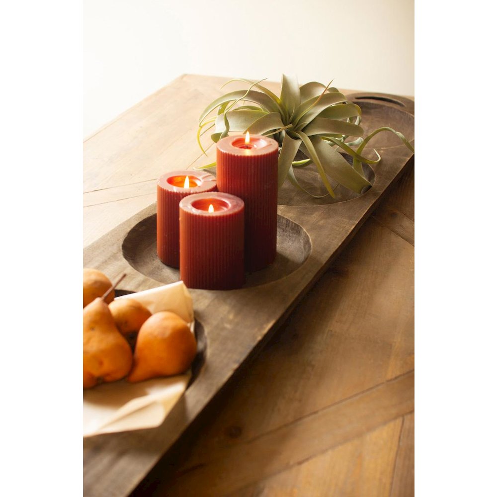 Giant Long Oval Wood Serving Tray - Dark Brown. Picture 4