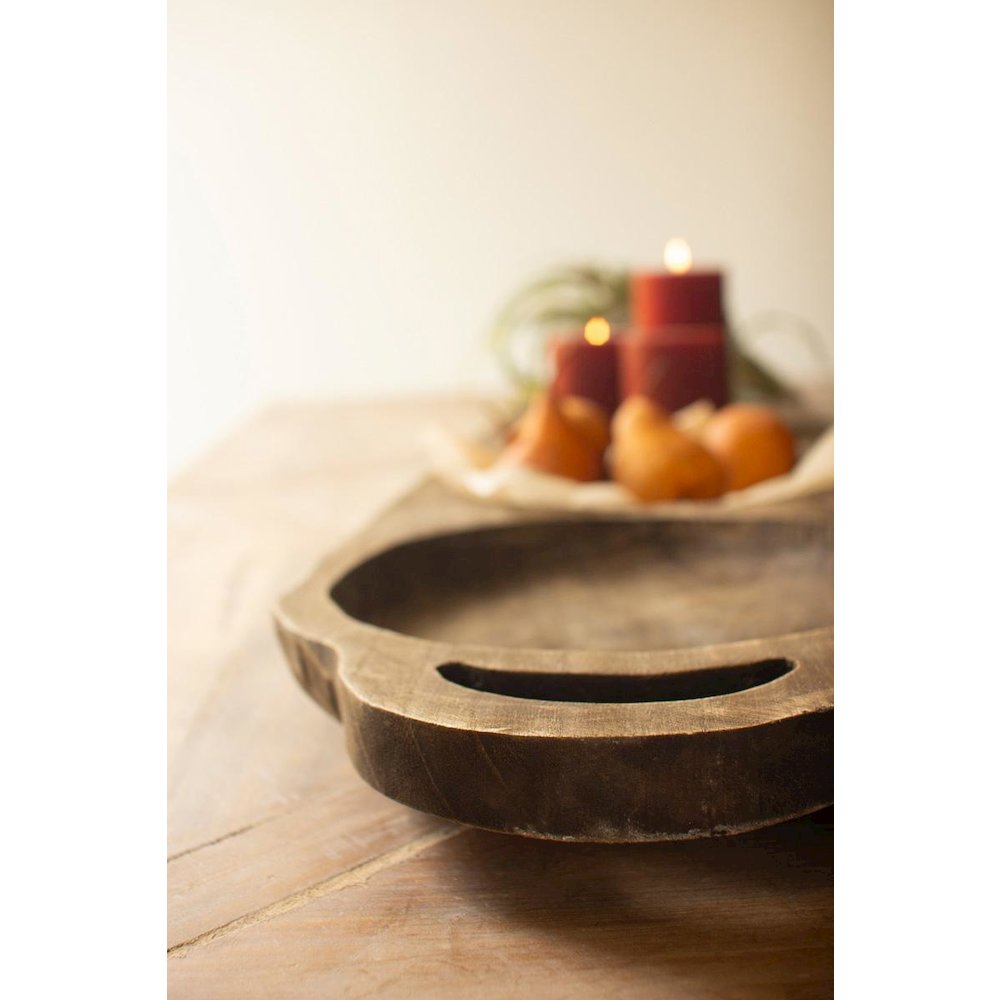 Giant Long Oval Wood Serving Tray - Dark Brown. Picture 5