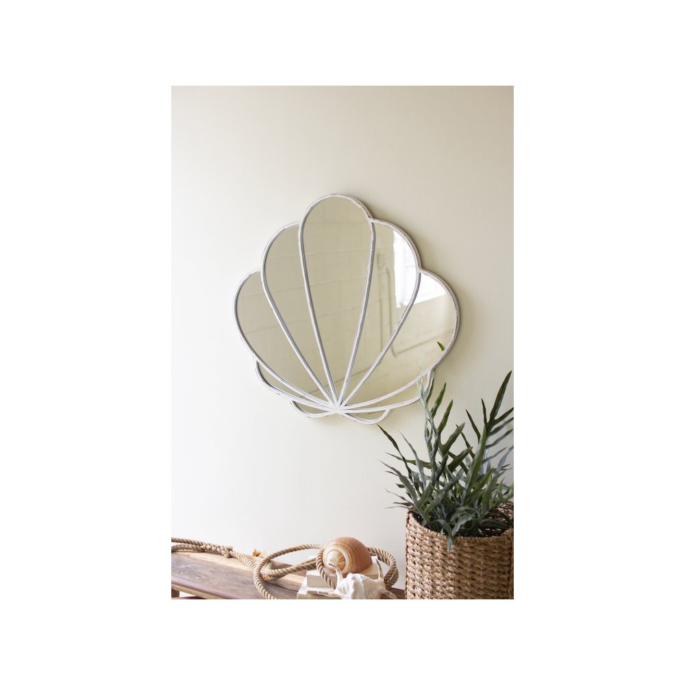 Metal Framed Seashell Mirror. Picture 1