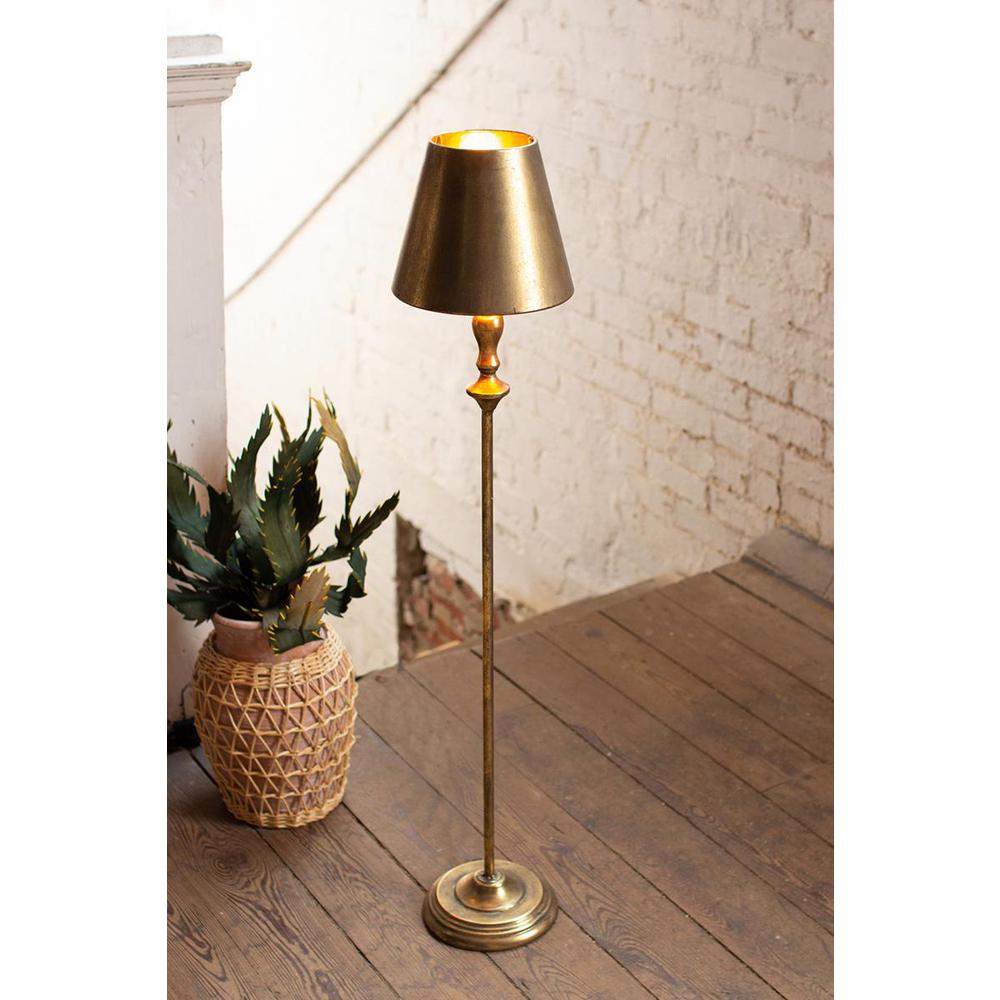 Antique Gold Table Lamp With Metal Shade. Picture 2
