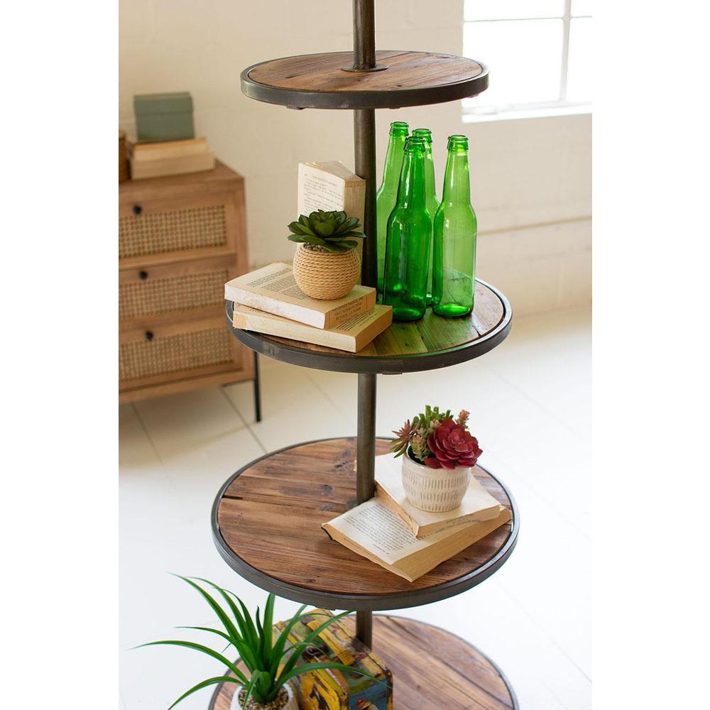 Four Tiered Recycled Wood And Metal Display Tower. Picture 3